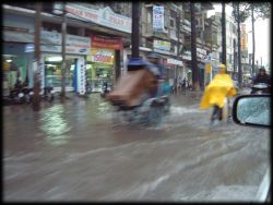 Saigon aprs 1 heure de pluie
